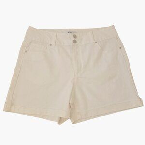 d.Jean Womens 12 Button Fly White Shorts 4100